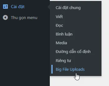 Danh mục Cài đặt trong WordPress